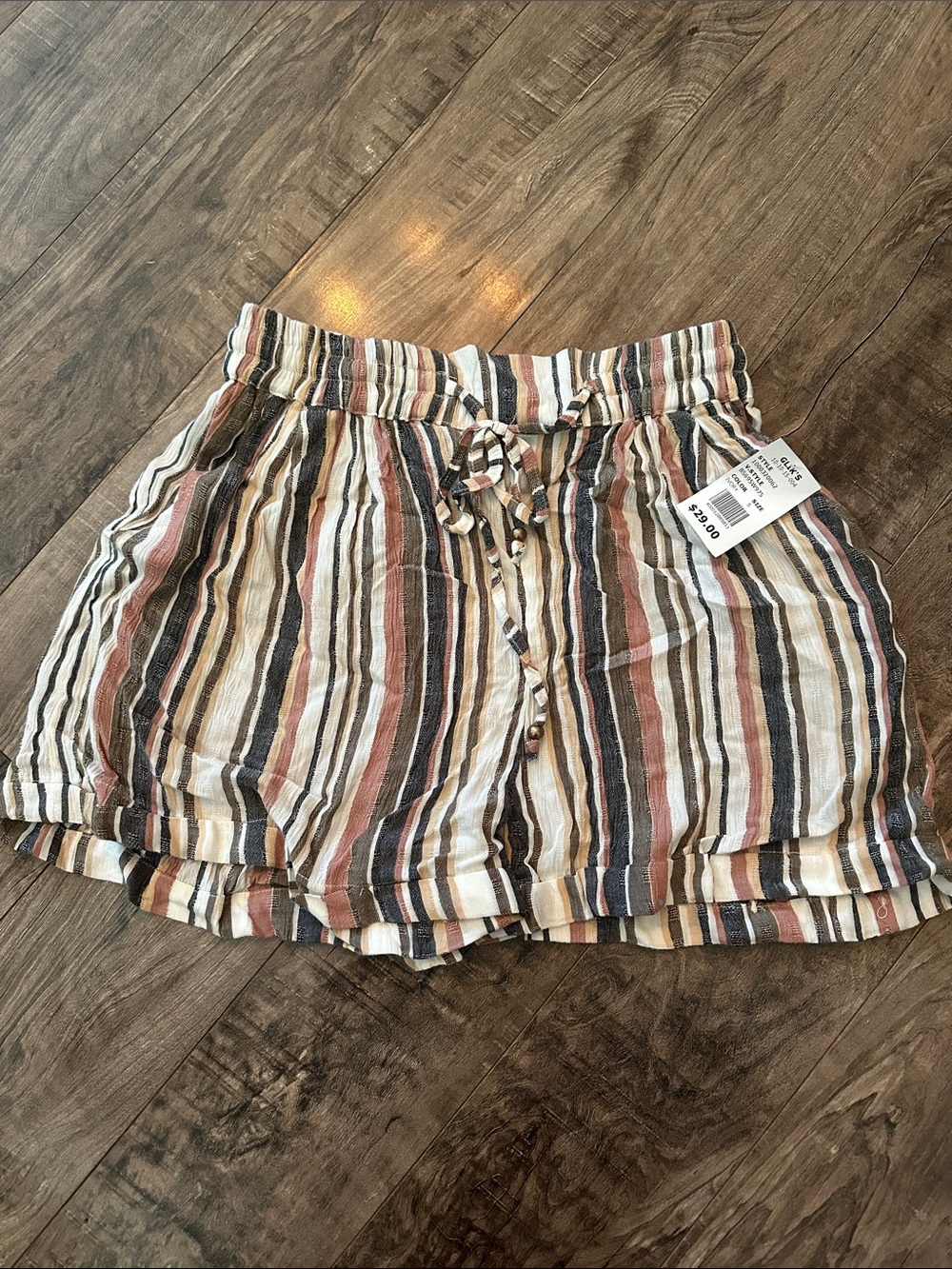 Angie Multicolor Striped Drawstring Shorts